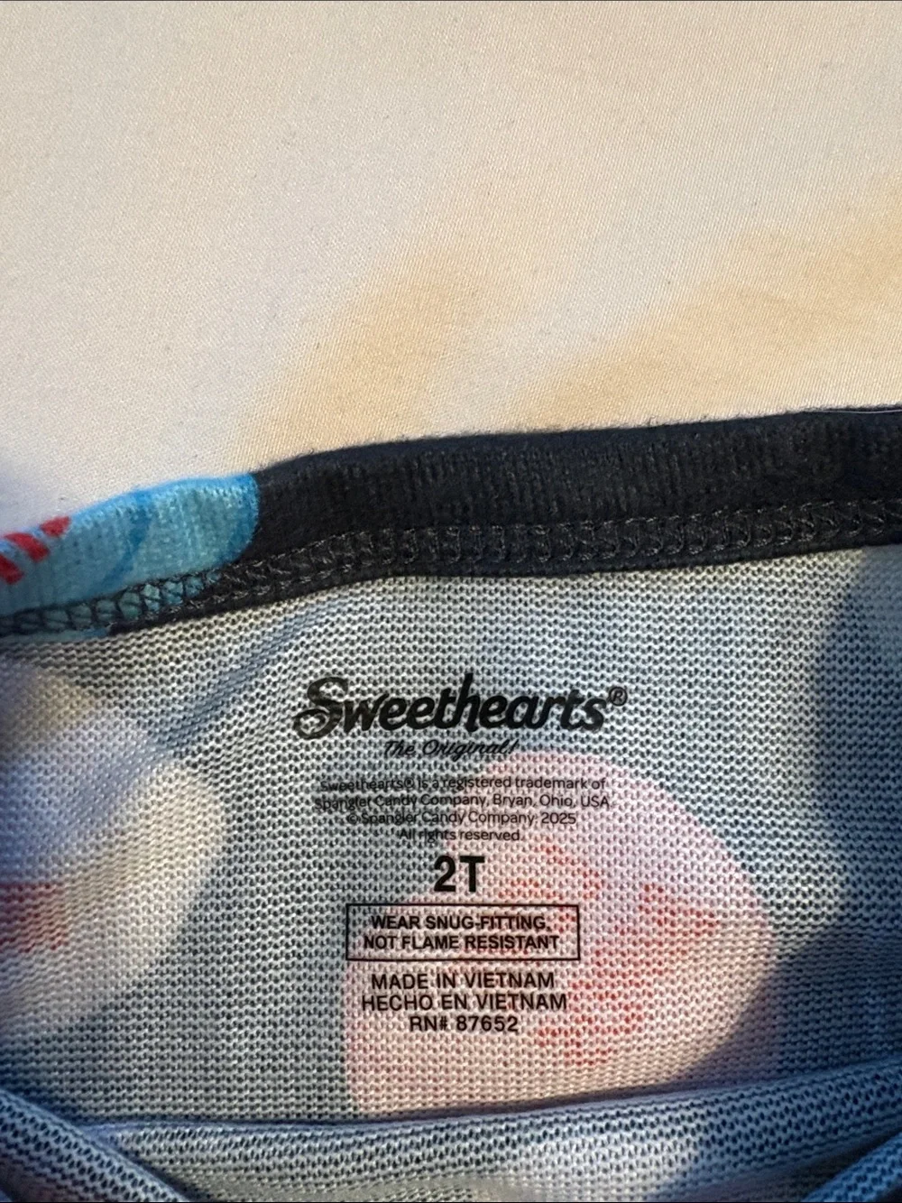 Kids Heart Conversation Candy Pajama Set - blue